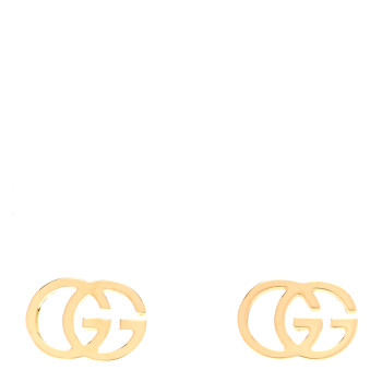 GUCCI 18K Yellow Gold Running G Stud Earrings