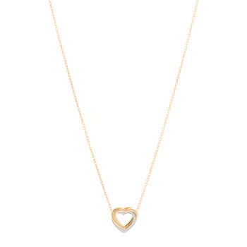CARTIER 18K Pink Yellow White Gold Diamond Trinity Heart Paved Pendant Necklace CARTIER 18K Pink Yellow White Gold Diamond Trinity Heart Paved Pendant Necklace