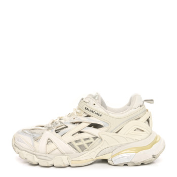 BALENCIAGA Rubber Mesh Womens Track.2 Open Sneakers 40 White