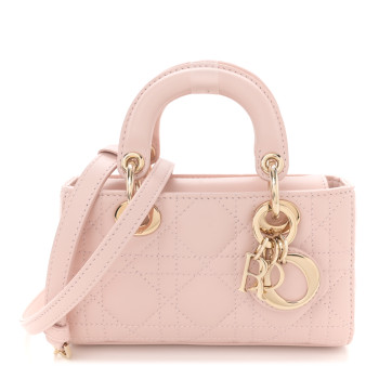 CHRISTIAN DIOR Lambskin Cannage Micro Lady D-Joy Powder Pink CHRISTIAN DIOR Lambskin Cannage Micro Lady D-Joy Powder Pink