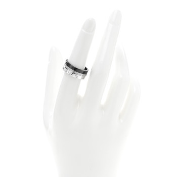 CARTIER 18K White Gold Diamond Ceramic LOVE Ring Set 54 6.75 CARTIER 18K White Gold Diamond Ceramic LOVE Ring Set 54 6.75