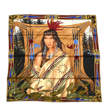 HERMES Silk Wako Ni Scarf 90 Multicolor