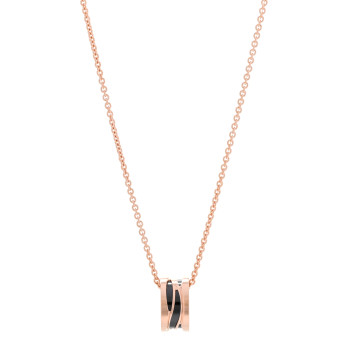 BULGARI 18K Rose Gold Ceramic B.Zero1 Legends Pendant Necklace Black BULGARI 18K Rose Gold Ceramic B.Zero1 Legends Pendant Necklace Black