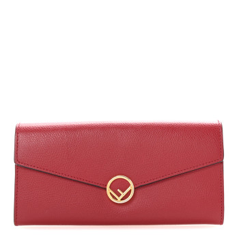 FENDI Vitello Cruise F is Fendi Continental Envelope Wallet Red