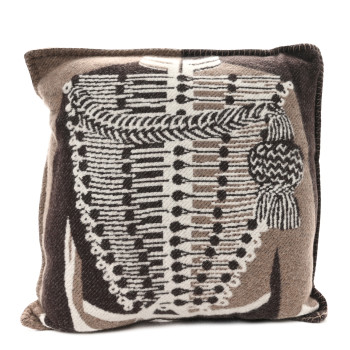 HERMES Wool Cashmere Brandebourgs Pillow Ecorce