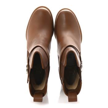 CHRISTIAN LOUBOUTIN Calfskin CL Chelsea Lug 100 Booty 40 Cuoio