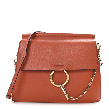 CHLOE Goatskin Medium Faye Shoulder Bag Coral