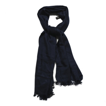 HERMES Cashmere Silk New Libris Stole Bleu De Chine