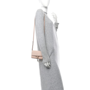 CHLOE Calfskin Mini Faye Shoulder Bag Cement Pink