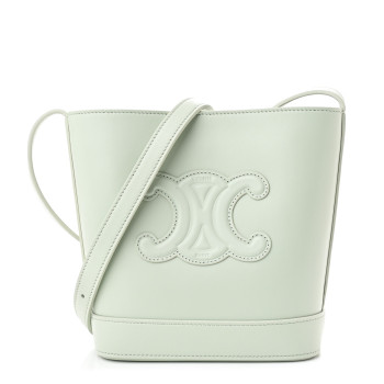 CELINE Smooth Calfskin Mini Cuir Triomphe Bucket Bag Jade