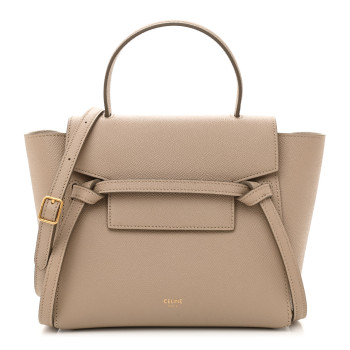 CELINE Grained Calfskin Nano Belt Bag Light Taupe