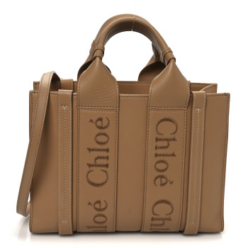 CHLOE Calfskin Small Woody Tote Light Tan