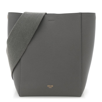 CELINE Soft Grained Calfskin Small Sangle Bucket Bag Kohl