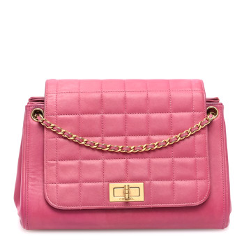 CHANEL Lambskin Chocolate Bar Accordion Reissue Flap Pink