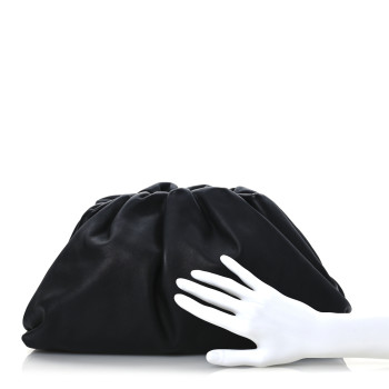 BOTTEGA VENETA Smooth Butter Calf The Pouch Oversized Clutch Black