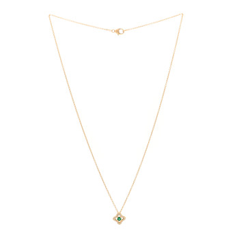 DAVID YURMAN 18K Yellow Gold Diamond Emerald Venetian Quatrefoil Pendant Necklace DAVID YURMAN 18K Yellow Gold Diamond Emerald Venetian Quatrefoil Pendant Necklace