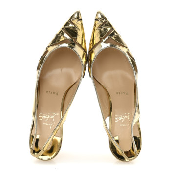 CHRISTIAN LOUBOUTIN Rete Specchio Frescobella 70 Pumps 36 Gold