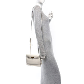 HERMES Evercolor Verso Kelly Danse II Belt Bag White Kraft