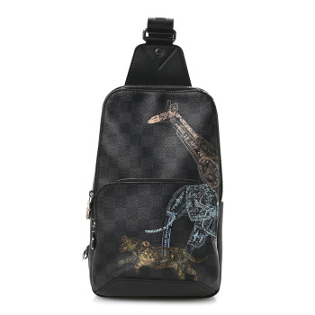 LOUIS VUITTON Damier Graphite Wild Animals Avenue Sling Backpack