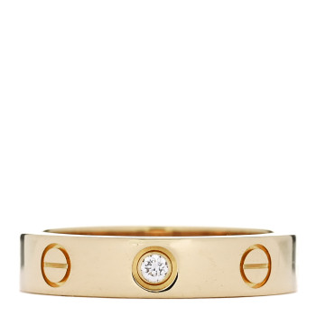 CARTIER 18K Yellow Gold Diamond 4mm LOVE Wedding Band Ring 50 5.25 CARTIER 18K Yellow Gold Diamond 4mm LOVE Wedding Band Ring 50 5.25