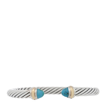 DAVID YURMAN Sterling Silver 14K Yellow Gold Turquoise 7mm Cable Classics Bracelet DAVID YURMAN Sterling Silver 14K Yellow Gold Turquoise 7mm Cable Classics Bracelet