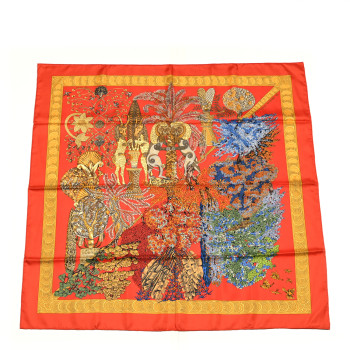 HERMES Silk Les Legendes de L'Arbre Scarf 90
