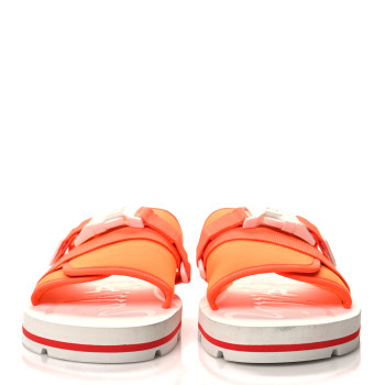CHRISTIAN LOUBOUTIN Neoprene Mens Siwa Clip Flat Sandals 46 Fluo Orange