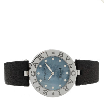 BULGARI Stainless Steel Calfskin Diamond Blue Mother of Pearl 30mm B.Zero1 Quartz Watch BULGARI Stainless Steel Calfskin Diamond Blue Mother of Pearl 30mm B.Zero1 Quartz Watch
