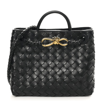BOTTEGA VENETA Nappa Intrecciato Small Andiamo Shoulder Bag Black