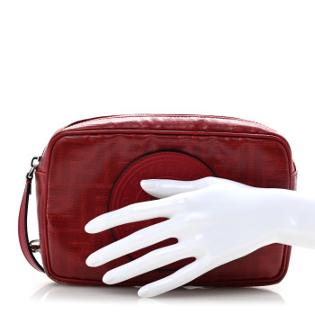 FENDI Glazed Fabric Vitello Century FF 1974 Stamp Camera Bag Rosso