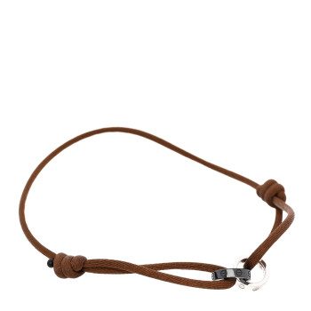 CARTIER 18K White Gold Ceramic 4 Diamond LOVE Cord Bracelet Brown CARTIER 18K White Gold Ceramic 4 Diamond LOVE Cord Bracelet Brown