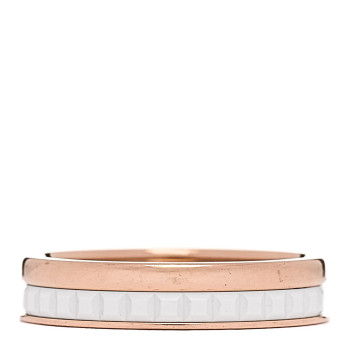 BOUCHERON 18K Pink Gold Ceramic Quatre White Edition Wedding Band Ring 47 4.25 59/8.75