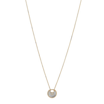 CARTIER 18K Yellow Gold Diamond Mother of Pearl XS Amulette de Cartier Pendant Necklace CARTIER 18K Yellow Gold Diamond Mother of Pearl XS Amulette de Cartier Pendant Necklace
