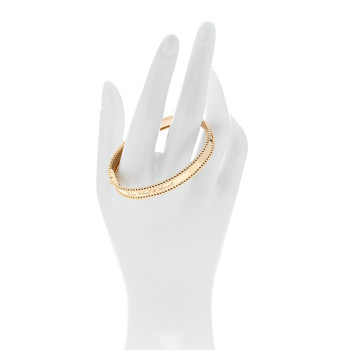 VAN CLEEF & ARPELS 18K Yellow Gold Perlee Signature Bangle Bracelet S