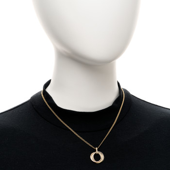 CARTIER 18K Pink Yellow White Gold Diamond Trinity Double Bead Chain Pendant Necklace CARTIER 18K Pink Yellow White Gold Diamond Trinity Double Bead Chain Pendant Necklace