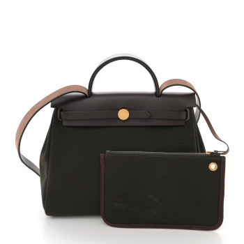 HERMES Vache Hunter Herbag Zip Retourne 31 PM Dark Bronze Ebene