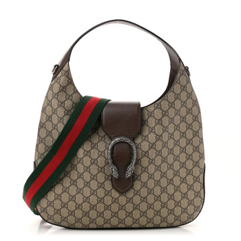 GUCCI GG Supreme Monogram Web Medium Dionysus Hobo Brown