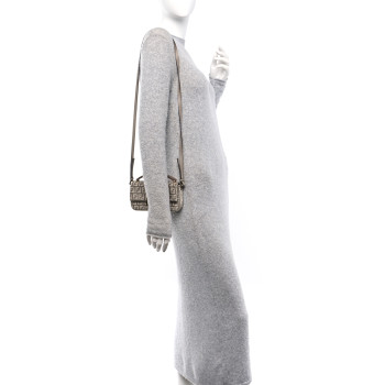 FENDI Chenille Vitello Micro FF Phone Baguette Tortora