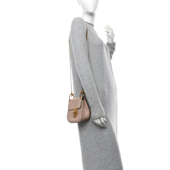 CHLOE Grained Lambskin Mini Drew Shoulder Bag Cement Pink