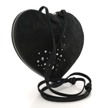 ALAIA Suede Crystal Embellished Le Coeur Bag Black ALAIA Suede Crystal Embellished Le Coeur Bag Black