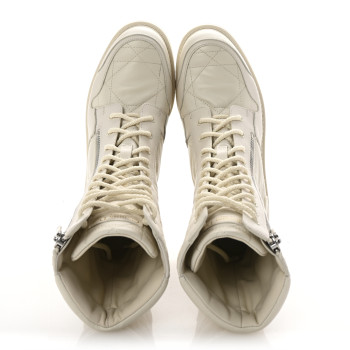 CHRISTIAN DIOR Calfskin Cannage D-Leader Ankle Boots 39.5 White CHRISTIAN DIOR Calfskin Cannage D-Leader Ankle Boots 39.5 White