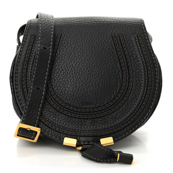 CHLOE Calfskin Small Marcie Saddle Bag Black