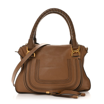 CHLOE Calfskin Medium Marcie Satchel Nut