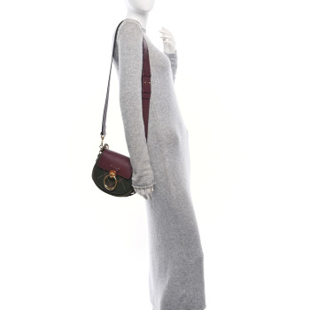 CHLOE Calfskin Little Horses Embroidered Baroque Small Tess Bag Deep Forest