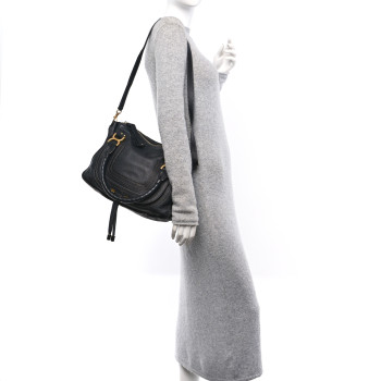 CHLOE Calfskin Medium Marcie Satchel Black