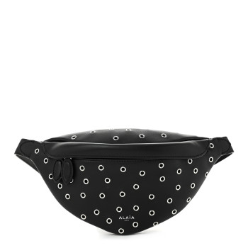 ALAIA Lambskin Grommet Belt Bag Black ALAIA Lambskin Grommet Belt Bag Black