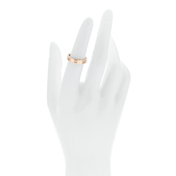 CARTIER 18K Pink Gold 8 Diamond 4mm LOVE Wedding Band Ring 51 5.75 CARTIER 18K Pink Gold 8 Diamond 4mm LOVE Wedding Band Ring 51 5.75