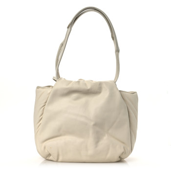 CELINE Goatskin Pillow Bucket Bag White