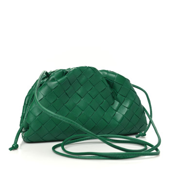 BOTTEGA VENETA Nappa Intrecciato The Mini Pouch Racing Green