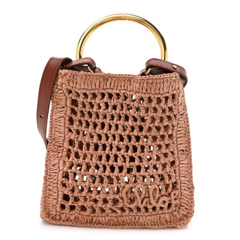 CHLOE Raffia Mini Summer Banana Tote Summery Beige